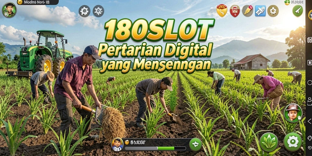 Screenshot gameplay <strong>180SLOT</strong> menampilkan kebun yang subur dan beragam tanaman.