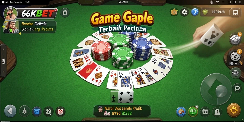 Tampak layar awal 66KBET dengan gameplay seru Gaple.
