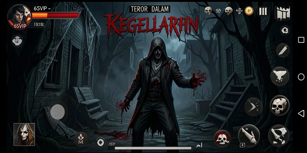 Screenshot gameplay 6SVIP menunjukkan suasana mencekam yang mengintimidasi.