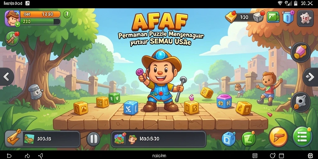 Gameplay AFAF menampilkan berbagai tantangan menarik dalam mode puzzle.
