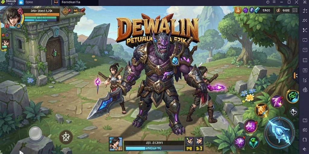 Tampilan gameplay DEWALIN yang epik dan memukau.