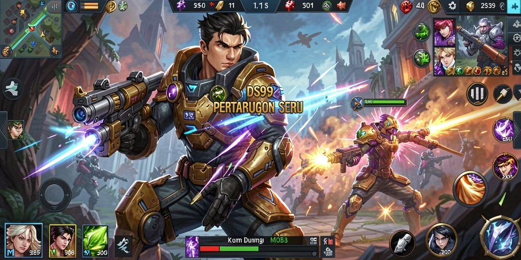 Gameplay seru DS99 dengan aksi penuh strategi dan karakter unik.