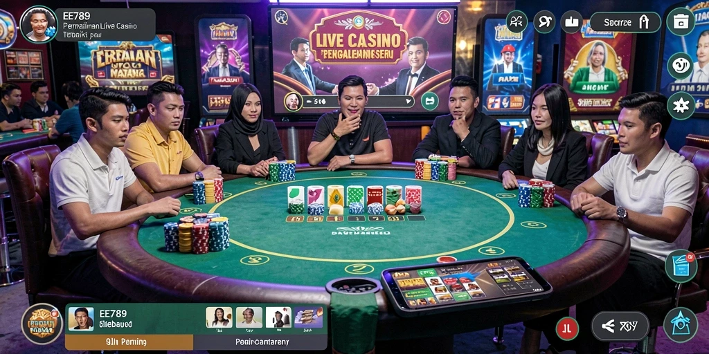 Gameplay menarik EE789 dengan dealer live yang interaktif.