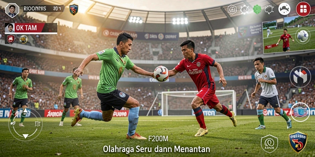 Tangkapan layar gameplay F200M menunjukkan aksi intens di lapangan.