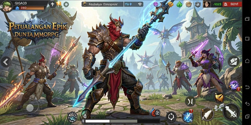 Screenshot GIGA33 menampilkan aksi seru dalam dunia MMORPG.