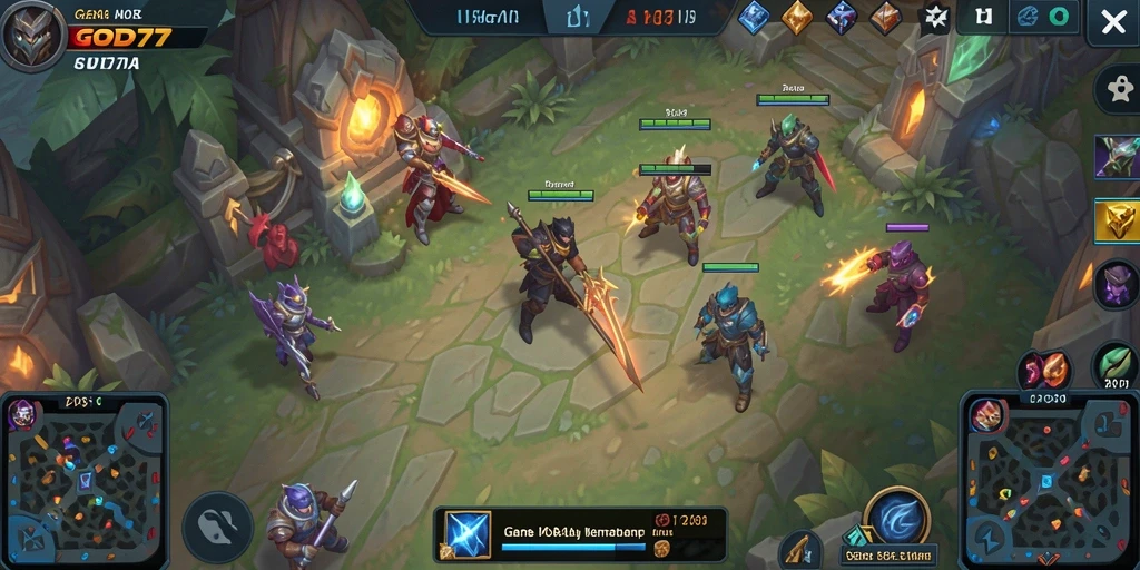 Tampilan gameplay seru dalam pertarungan MOBA.