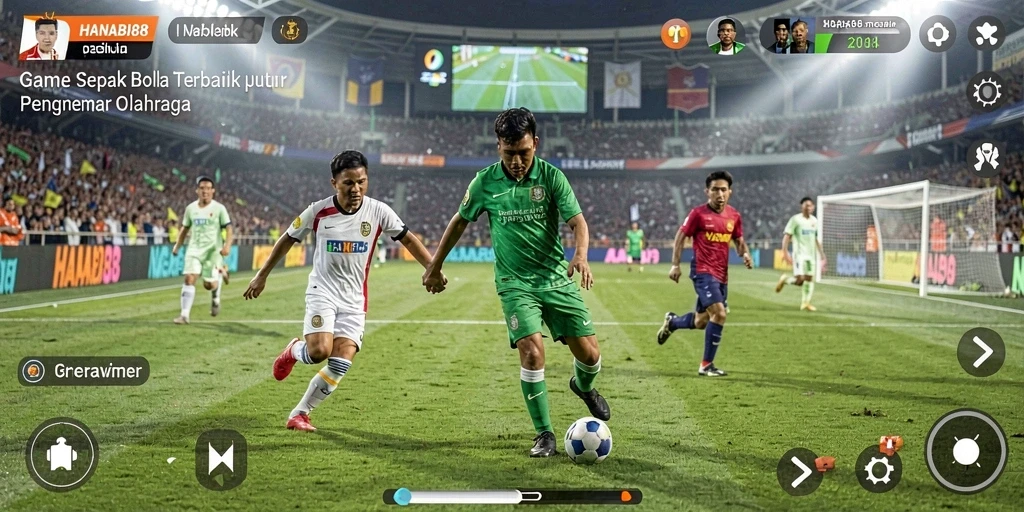 Gameplay HANABI88 yang menegangkan dengan aksi sepak bola yang seru.