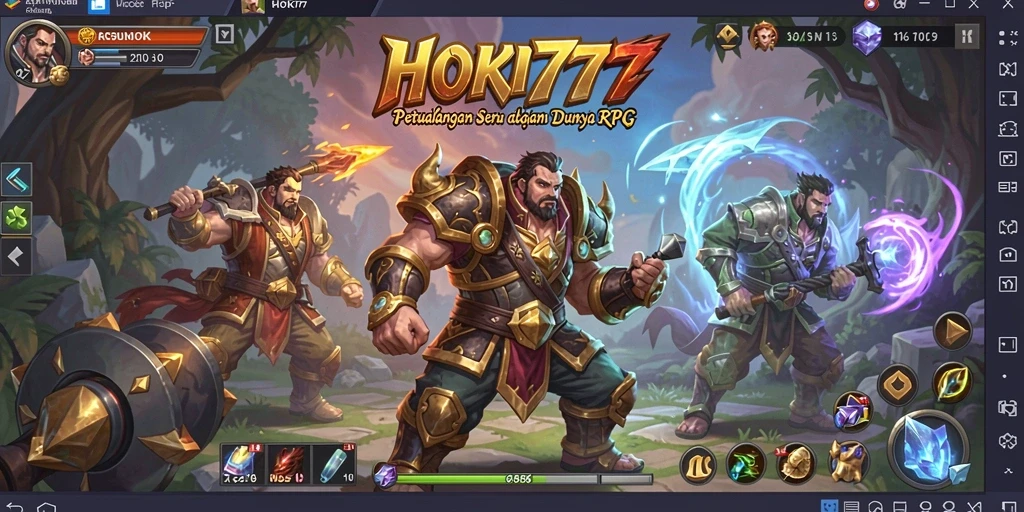 Tampilan gameplay RPG HOKI777 yang mendebarkan dan penuh aksi.