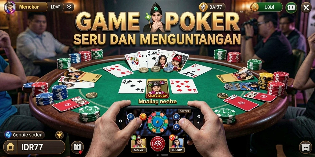 Gameplay Poker seru dari IDR77 yang penuh strategi.