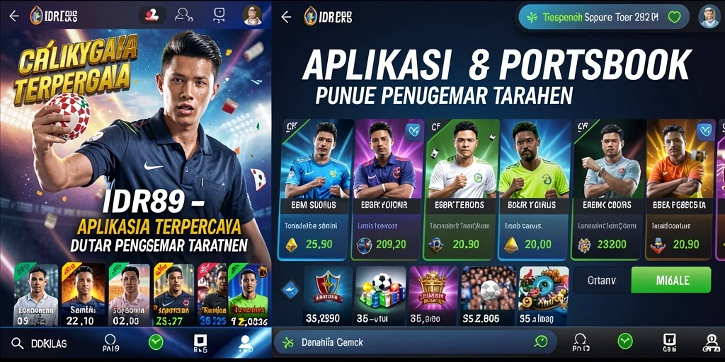 Tampilan menarik dan interaktif dari aplikasi sportsbook IDR89.