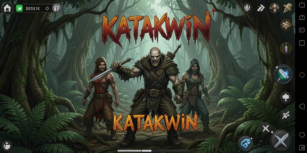 Menampilkan gameplay menyeramkan di hutan misterius dalam KATAKWIN.