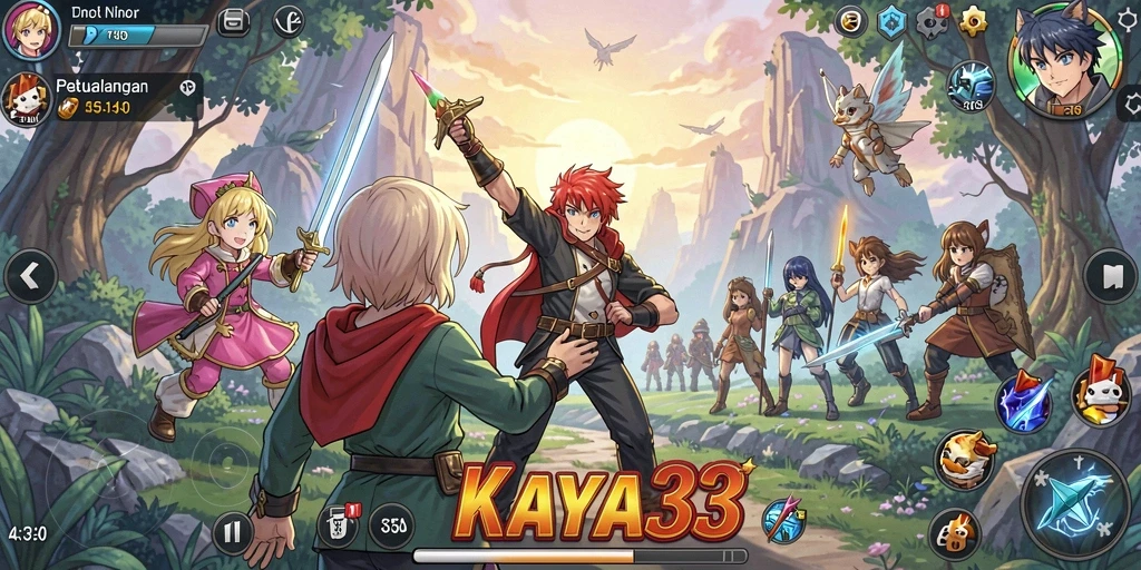 Screenshot gameplay KAYA33 menampilkan petualangan seru karakter anime.