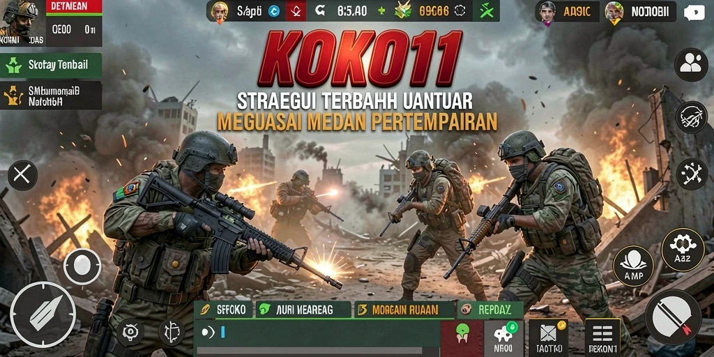 Screenshot KOKO11 menampilkan pertempuran strategi yang intens.