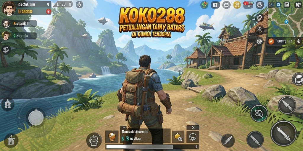 Screenshot gameplay KOKO288 yang menunjukkan dunia terbuka yang luas.