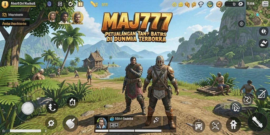 Screenshot gameplay MAJ777 menampilkan petualangan di dunia terbuka.