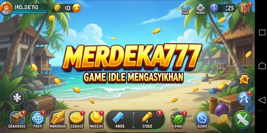 Tampilan game <strong>MERDEKA777</strong> yang menarik dengan gameplay Idle.