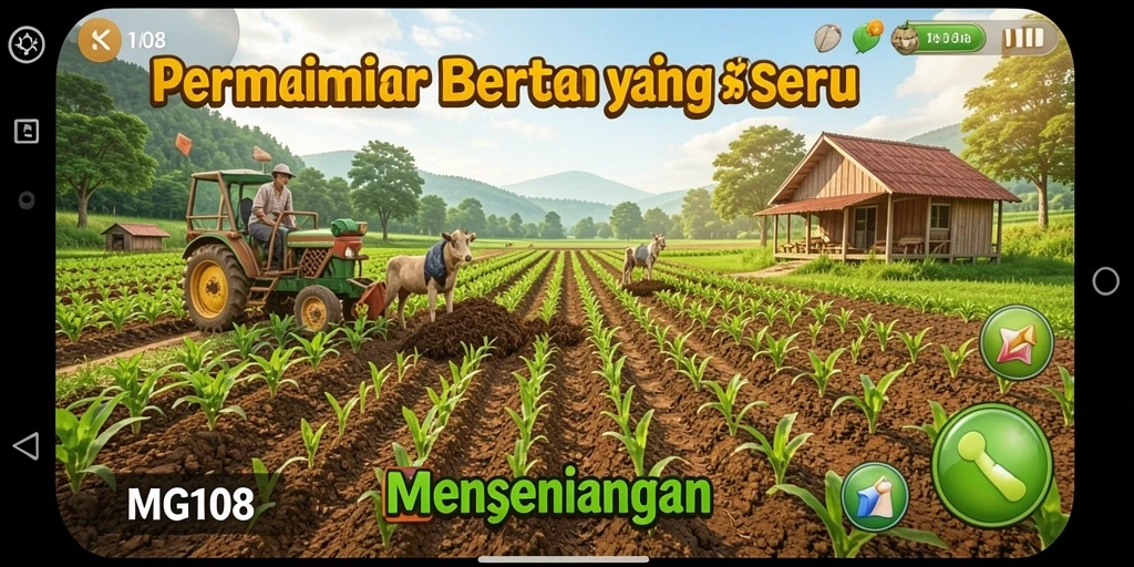 Tampilan gameplay MG108 yang menarik dan penuh warna.