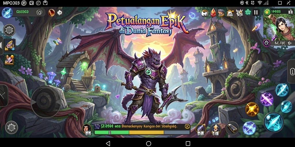 Tampilan gameplay MPO303 menunjukkan petualangan seru di dunia fantastis.