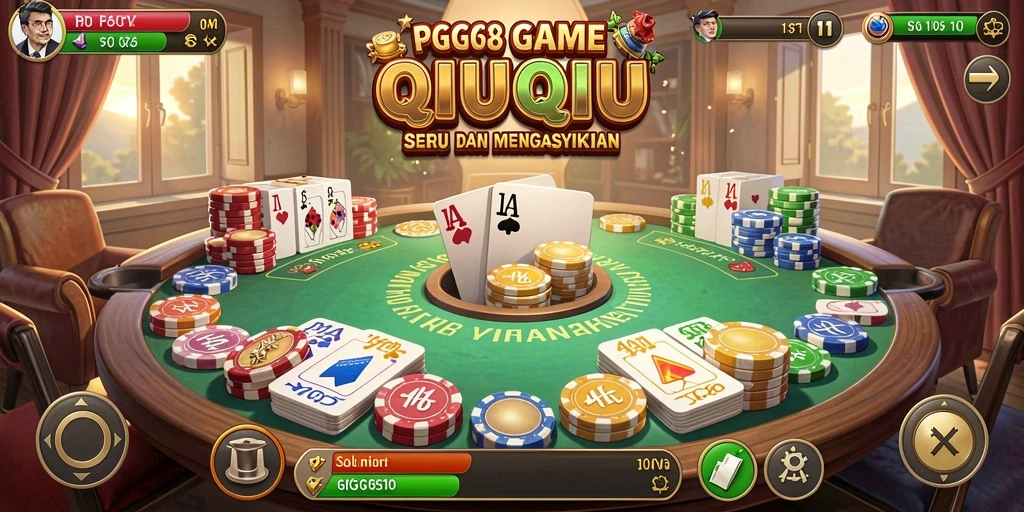 Gameplay seru QiuQiu di PGG68 dengan kartu yang menantang.