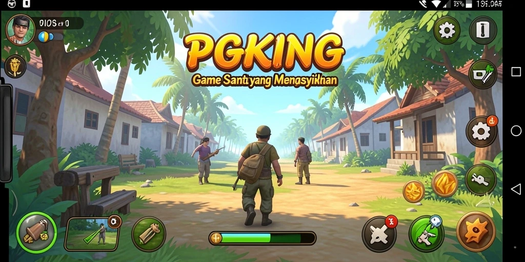 Tampilan menarik dari gameplay PGKING yang penuh warna.