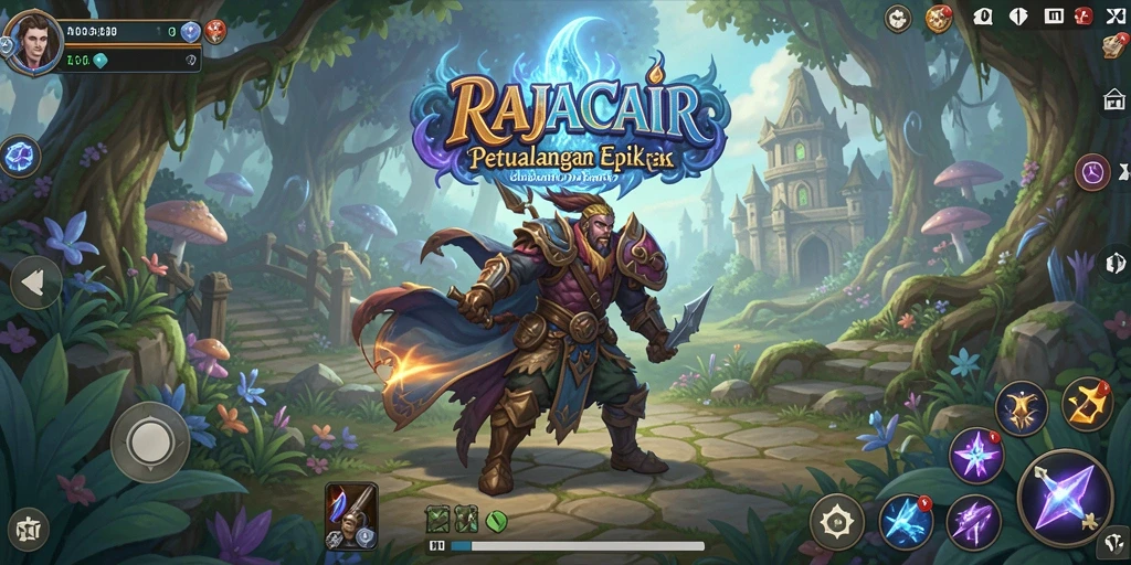 Tampilan gameplay RAJACAIR dengan pertempuran seru di dunia fantasi.
