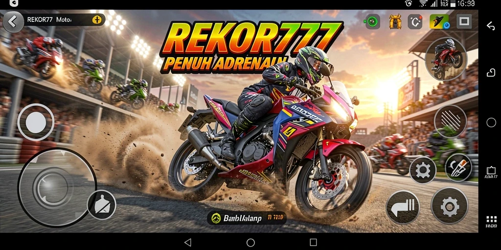Screenshot gameplay <strong>REKOR777</strong> yang menampilkan balapan yang intens.