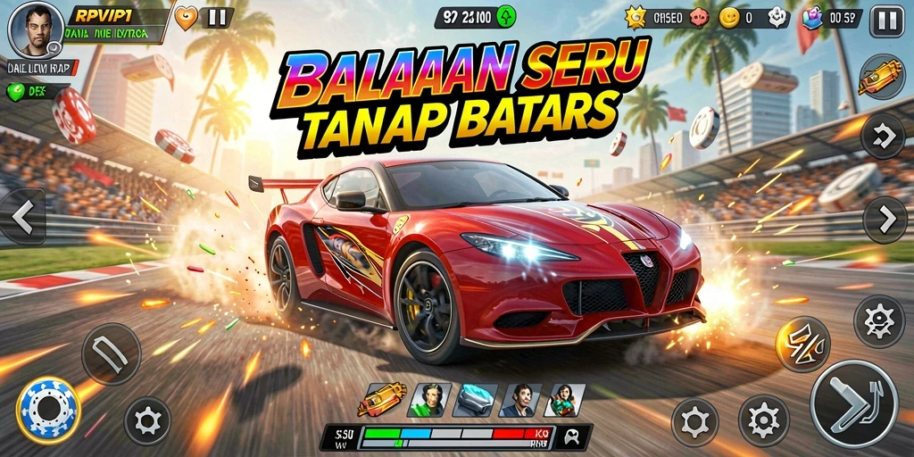 Gameplay balapan RPVIP1 yang menarik dan penuh aksi.