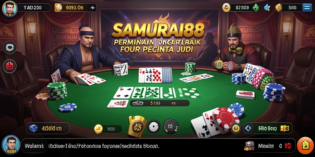 Screenshot menarik menampilkan aksi seru dalam permainan Poker di SAMURAI88.
