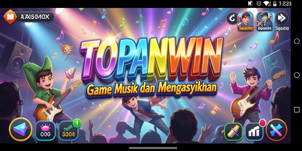 Screenshot gameplay dari TOPANWIN dengan notasi musik yang menantang.