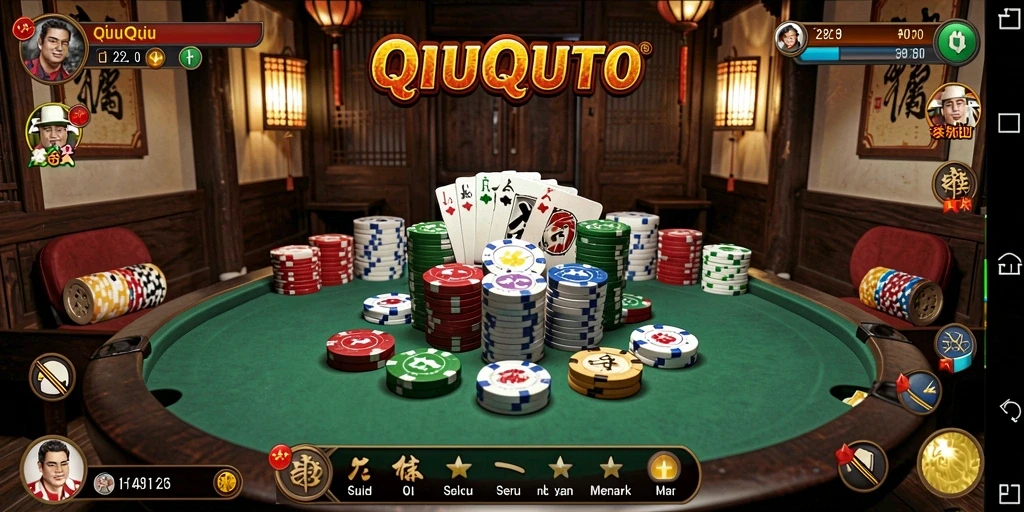 Screenshot gameplay QiuQiu yang seru dan kompetitif.