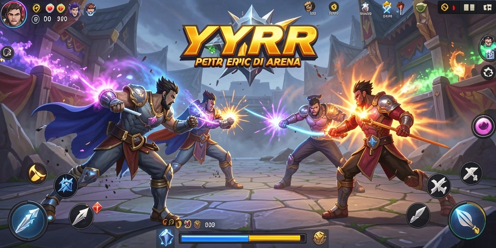 Gameplay YYRR dengan karakter bertarung yang epik dan seru.